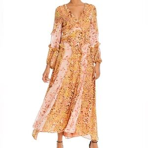 BARDOT Mixed Print Ruffle Dress